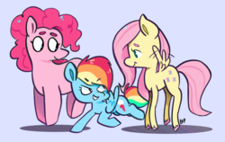 Size: 915x579 | Tagged: safe, artist:fattoads, fluttershy, pinkie pie, rainbow dash, g4