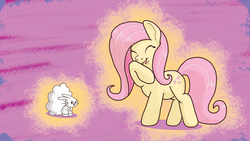 Size: 1920x1080 | Tagged: safe, artist:finalflutter, angel bunny, fluttershy, g4, fluffy