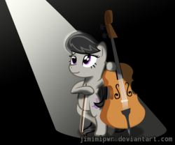 Size: 3000x2500 | Tagged: safe, artist:jimimipwr, octavia melody, earth pony, pony, g4, bipedal, bow (instrument), cello, cello bow, female, high res, musical instrument, solo