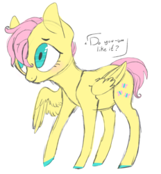 Size: 956x1028 | Tagged: safe, artist:jellybeanbullet, fluttershy, g4, alternate hairstyle, cute, female, solo