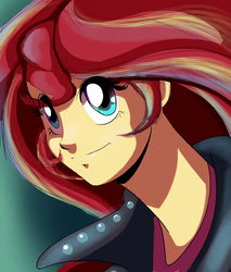 Size: 1023x1199 | Tagged: dead source, safe, artist:solarsourced, sunset shimmer, equestria girls, g4, female, portrait, solo