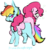 Size: 463x484 | Tagged: safe, artist:princesssnapdragon, pinkie pie, rainbow dash, g4, bubble, dizzy, female, floppy ears, green face, lesbian, pinkie pie riding rainbow dash, ponies riding ponies, riding, ship:pinkiedash, shipping, sick, simple background