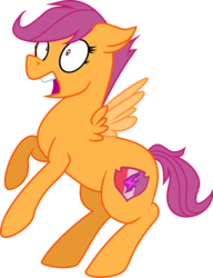 Size: 4000x5198 | Tagged: safe, artist:lisa400, scootaloo, pegasus, pony, .svg available, absurd resolution, colored wings, colored wingtips, female, filly, horses doing horse things, open mouth, rearing, scared, shocked, shrunken pupils, simple background, solo, spread wings, startled, the cmc's cutie marks, transparent background, vector, wide eyes