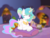 Size: 2048x1536 | Tagged: safe, artist:marzipun, artist:mazykaby, artist:tamalesyatole, princess celestia, alicorn, pony, g4, alternate hairstyle, cookie, cute, cutelestia, eating, female, food, levitation, magic, one eye closed, pillow, ponytail, prone, solo, telekinesis, wink