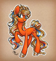 Size: 1378x1521 | Tagged: safe, artist:frostykat13, applejack, g4, female, solo, traditional art