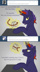 Size: 700x1248 | Tagged: safe, artist:aisu-isme, oc, oc only, oc:candle wicked, ask the creepy ponies, candle