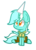 Size: 760x1051 | Tagged: dead source, safe, artist:artypaints, lyra heartstrings, pony, unicorn, g4, clothes, crying, dunce hat, female, hat, sad, sitting, solo