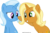 Size: 5968x3887 | Tagged: safe, artist:adog0718, idw, sunflower spectacle, trixie, pony, unicorn, friendship is magic #40, g4, spoiler:comic, absurd resolution, boop, cute, duo, female, frown, grin, idw showified, mare, scrunchy face, simple background, smiling, squee, transparent background, vector