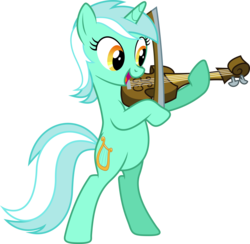 Size: 3774x3676 | Tagged: safe, artist:shutterflyyay, lyra heartstrings, pony, unicorn, g4, bipedal, female, fiddle, high res, mare, musical instrument, simple background, solo, transparent background, vector
