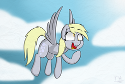 Size: 3240x2160 | Tagged: safe, artist:fakskis, derpy hooves, pegasus, pony, g4, derp, female, flying, high res, mare, solo