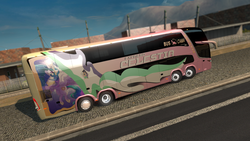 Size: 1360x768 | Tagged: safe, princess celestia, g4, bus, double decker bus, euro truck simulator 2, game screencap, video game