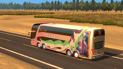 Size: 1360x768 | Tagged: safe, princess celestia, g4, bus, double decker bus, euro truck simulator 2, game screencap, video game