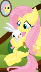 Size: 1000x1750 | Tagged: safe, artist:theroyalprincesses, angel bunny, fluttershy, g4, carrot, food