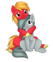 Size: 3600x4200 | Tagged: safe, artist:scarlet-spectrum, big macintosh, marble pie, earth pony, pony, g4, female, hug, male, mare, ship:marblemac, shipping, simple background, stallion, straight, transparent background