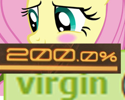 Size: 540x432 | Tagged: safe, fluttershy, derpibooru, g4, 200% mad, blushing, expand dong, exploitable meme, meme, meta, virgin