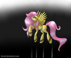 Size: 4180x3408 | Tagged: safe, artist:gree3, fluttershy, g4, chains, female, solo