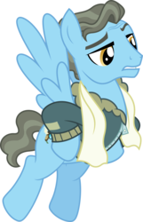 Size: 3215x5000 | Tagged: safe, artist:chainchomp2 edits, artist:dashiesparkle, wind rider, g4, rarity investigates, .svg available, absurd resolution, clothes, flying, inkscape, male, ponyscape, raised eyebrow, simple background, solo, stallion, transparent background, vector