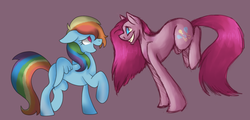 Size: 1584x760 | Tagged: safe, artist:justalittleshadow, artist:xxtailsytailsxx, pinkie pie, rainbow dash, g4, pinkamena diane pie