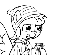 Size: 640x600 | Tagged: safe, artist:ficficponyfic, oc, oc only, pegasus, pony, colt quest, clothes, cup, feather, gambling, grin, hat, male, pirate, poker face, sneer, stallion, story included, wings