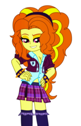 Size: 600x930 | Tagged: safe, artist:php198, adagio dazzle, equestria girls, g4, cleavage, clothes, crystal prep academy uniform, female, looking at you, school uniform, sexy, solo