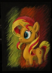 Size: 1280x1782 | Tagged: safe, artist:horseez, sunset shimmer, pony, unicorn, g4, acrylic painting, female, painting, solo, traditional art