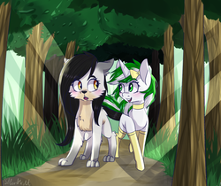 Size: 2500x2100 | Tagged: safe, artist:silbersternenlicht, oc, oc only, oc:lucky paw, oc:mint leaf, wolf, furry, high res