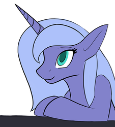 Size: 600x664 | Tagged: safe, artist:kuri_art, princess luna, g4, female, s1 luna, simple background, smiling, solo, white background