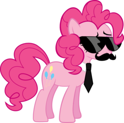 Size: 900x893 | Tagged: safe, artist:l0gun, pinkie pie, pony, g4, .svg available, female, moustache, necktie, simple background, solo, sunglasses, swag, transparent background, vector