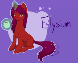 Size: 989x808 | Tagged: safe, artist:heartscharm, oc, oc only, oc:elysium, coffee, cup, food, magic, name