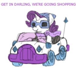 Size: 739x674 | Tagged: safe, artist:jargon scott, rarity, g4, female, flockdraw, get in loser, mean girls, needs more jpeg, pegasisterbait, toy