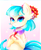 Size: 1631x1997 | Tagged: safe, artist:koveliana, coco pommel, earth pony, pony, g4, chromatic aberration, cocobetes, color porn, cute, eyeshadow, female, makeup, mare, solo, sparkly eyes