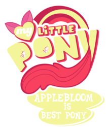 Size: 1700x2000 | Tagged: safe, artist:prettycupcakes, edit, apple bloom, g4, best pony, best pony logo, logo, logo edit, my little pony logo, simple background, transparent background