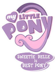 Size: 1588x2032 | Tagged: safe, artist:prettycupcakes, edit, sweetie belle, g4, best pony, best pony logo, logo, logo edit, my little pony logo, simple background, transparent background, truth