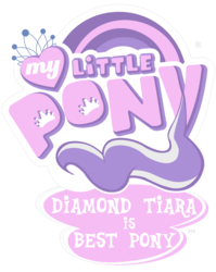 Size: 1588x2000 | Tagged: safe, artist:prettycupcakes, edit, diamond tiara, g4, best pony, best pony logo, logo, logo edit, my little pony logo, my little x, simple background, transparent background