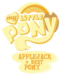 Size: 6169x7565 | Tagged: safe, artist:discorded, edit, applejack, g4, absurd resolution, best pony, best pony logo, logo, logo edit, logo parody, my little pony logo, simple background, title card, transparent background