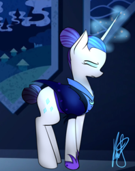 Size: 650x820 | Tagged: safe, artist:catopia26, rarity, g4, alternate timeline, female, magic, night maid rarity, nightmare takeover timeline, sad, solo