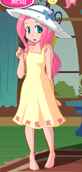 Size: 228x476 | Tagged: safe, fluttershy, human, g4, barefoot, feet, female, flattershy, fynsy, humanized, magical friends, solo