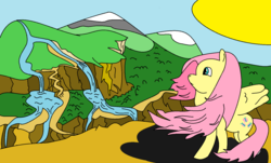 Size: 1485x895 | Tagged: safe, artist:amateur-draw, fluttershy, g4, 1000 hours in ms paint, female, ms paint, scenery, solo