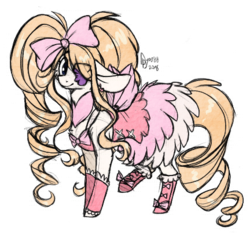 Size: 432x423 | Tagged: safe, artist:tay-niko-yanuciq, pony, clothes, dress, female, japanese, kill la kill, mare, nui harime, ponified, simple background, solo, transparent background