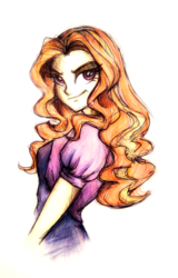 Size: 853x1334 | Tagged: safe, artist:buttersprinkle, adagio dazzle, equestria girls, g4, colored pencil drawing, female, loose hair, pen drawing, solo, traditional art