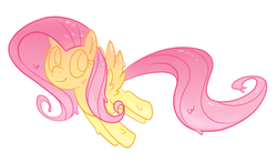 Size: 670x394 | Tagged: safe, artist:reuniclus, fluttershy, goo pony, original species, g4, female, flutterbutter, goo ponified, solo, species swap