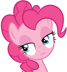 Size: 5086x5430 | Tagged: safe, artist:slb94, pinkie pie, earth pony, pony, g4, hearthbreakers, absurd resolution, bust, eyeroll, female, frown, lidded eyes, reaction image, simple background, solo, transparent background, unamused, vector, when she doesn't smile