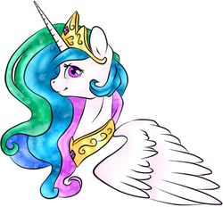 Size: 927x861 | Tagged: safe, artist:twixyamber, princess celestia, g4, female, portrait, solo, traditional art