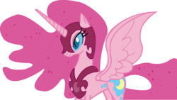 Size: 1024x578 | Tagged: safe, artist:blah23z, nightmare moon, pinkie pie, alicorn, pony, g4, alicornified, concave belly, palette swap, pinkiecorn, race swap, slender, thin, xk-class end-of-the-world scenario
