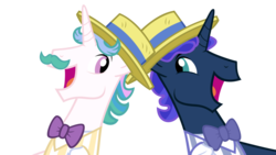 Size: 1024x576 | Tagged: safe, artist:blah23z, edit, flam, flim, princess celestia, princess luna, g4, flim flam brothers, palette swap, rule 63