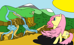Size: 1485x895 | Tagged: safe, artist:amateur-draw, fluttershy, g4, 1000 hours in ms paint, female, ms paint, scenery, solo