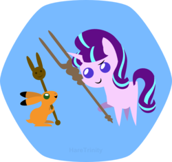 Size: 696x655 | Tagged: safe, artist:haretrinity, starlight glimmer, g4, chibi, s5 starlight, simple background, staff, staff of sameness, transparent background