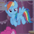 Size: 402x402 | Tagged: safe, screencap, pinkie pie, rainbow dash, earth pony, pegasus, pony, g4, season 4, simple ways, animated, confused, cute, dashabetes, female, floppy ears, flying, gif, head tilt, hnnng, huh, looking at you, raised eyebrow, reaction image, solo focus, wings