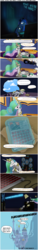 Size: 1300x8460 | Tagged: safe, artist:photonicsoup, derpy hooves, princess celestia, princess luna, pegasus, pony, comic:what were the odds?, g4, all your base are belong to us, comic, computer, female, mare, maxell, prone, speaker, trollestia