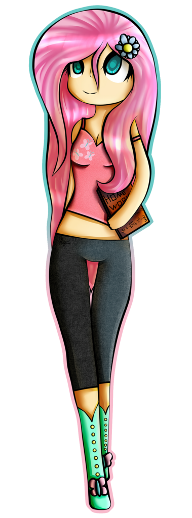 Flutterjack Human #1100488 - safe, artist:applejacks2, fluttershy, human, female ...